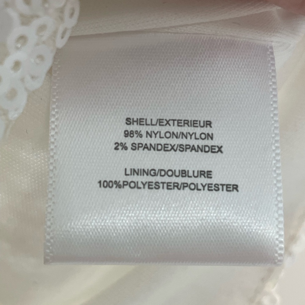 Belle by Badgley Mischka, sz 8, white lines sequined sleeveless bridal crop top - Picture 5 of 8